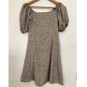Brown Printed Dress